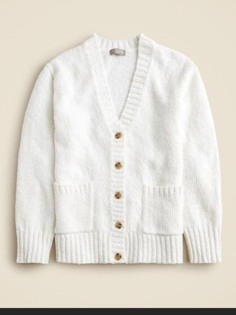 J. Crew Marina V-Neck Cardigan in White